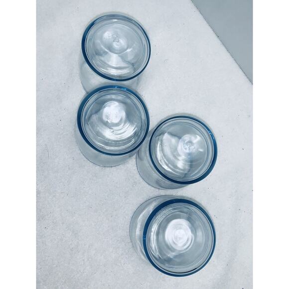 Set of 4 Libbey Misty Blue Tumbler Old Fashion Glasses 3-1/2" Tall X 3” Dia Vtg - Picture 6 of 6